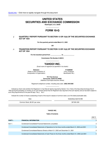 Thumbnail Yahoo Inc. 10-Q Quarterly Report FY 