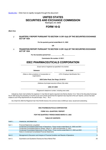 Vorschaubild Biogen 10-Q Quartalsbericht  