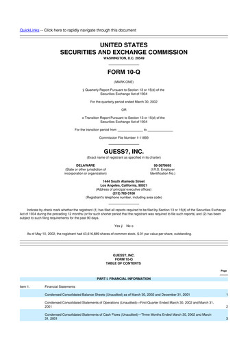 Thumbnail Guess 10-Q Quarterly Report FY 