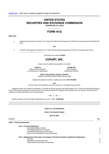 Miniature Copart
 10-Q Rapport trimestriel  