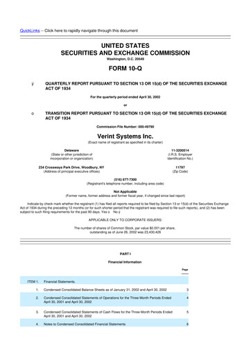 Thumbnail Verint Systems
 10-Q Quarterly Report FY 
