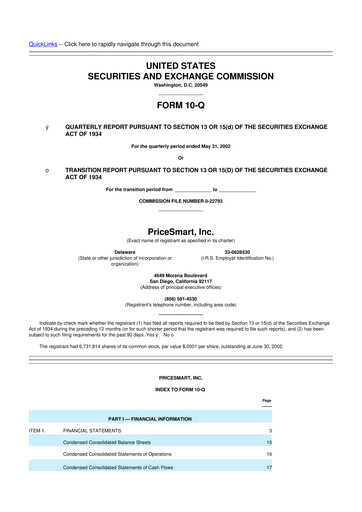 Thumbnail PriceSmart
 10-Q Quarterly Report FY 