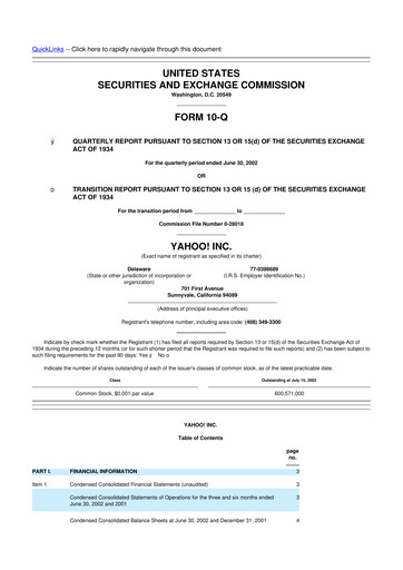 Thumbnail Yahoo Inc. 10-Q Quarterly Report FY 