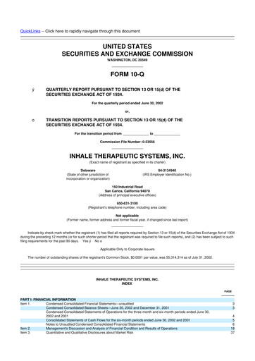 Thumbnail Nektar Therapeutics
 10-Q Quarterly Report FY 