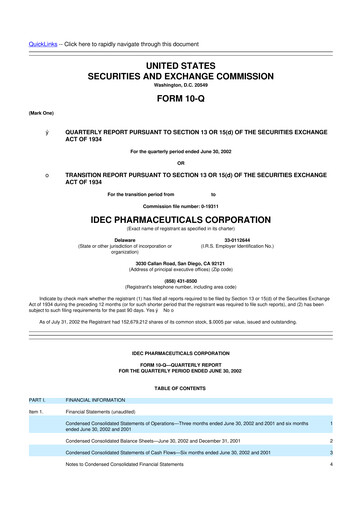 Vorschaubild Biogen 10-Q Quartalsbericht  
