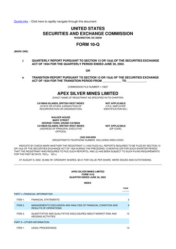 Miniature Golden Minerals
 10-Q Rapport trimestriel  