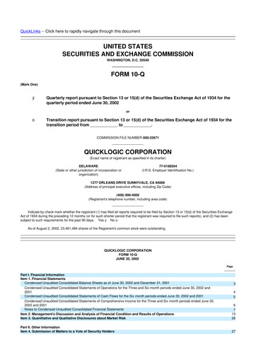 Thumbnail Quicklogic 10-Q Quarterly Report FY 