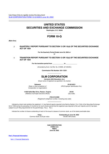 Thumbnail SLM Corporation (Sallie Mae) 10-Q Quarterly Report FY 