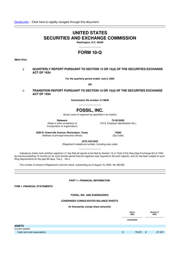 Thumbnail Fossil Group 10-Q Quarterly Report FY 