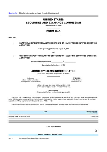 Miniature Adobe 10-Q Rapport trimestriel  