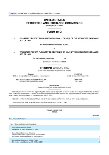 Thumbnail Triumph Group
 10-Q Quarterly Report FY 