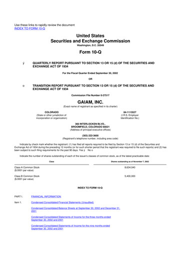 Thumbnail Gaia 10-Q Quarterly Report FY 