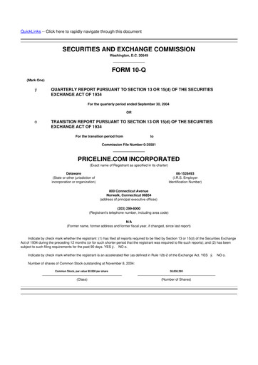 Thumbnail Booking Holdings (Booking.com) 10-Q Quarterly Report FY 