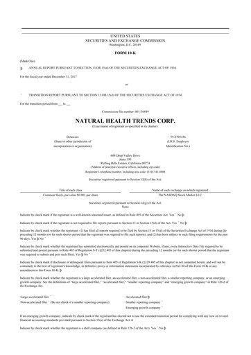 Thumbnail Natural Health Trends 10-K Annual Report 2017