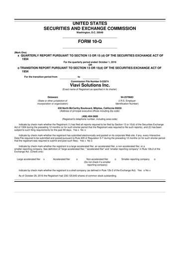 Thumbnail VIAVI Solutions
 10-Q Quarterly Report FY2017 