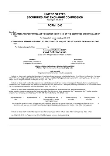 Thumbnail VIAVI Solutions
 10-Q Quarterly Report FY2017 