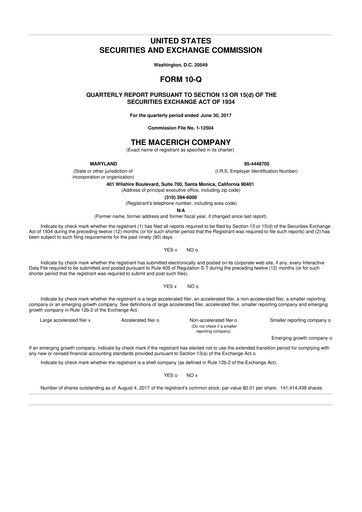 Thumbnail Macerich 10-Q Quarterly Report FY2017 