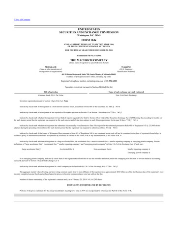 Thumbnail Macerich 10-K Annual Report 2018