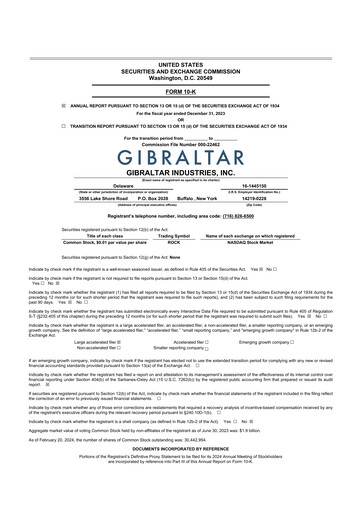 Thumbnail Gibraltar Industries
 10-K Annual Report 2023