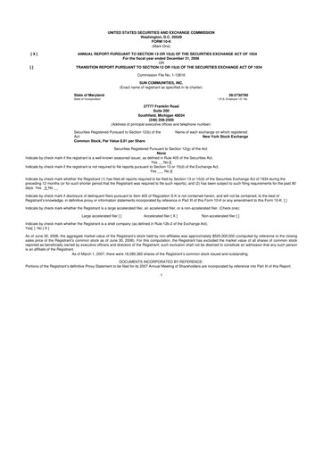 Thumbnail Sun Communities
 10-K Annual Report 