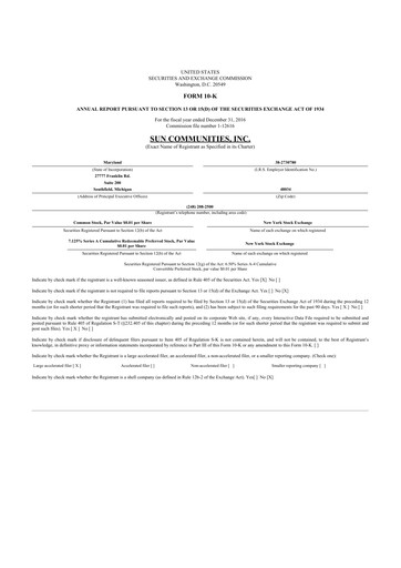 Thumbnail Sun Communities
 10-K Annual Report 2016