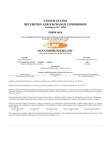 Thumbnail Sun Communities
 10-K Annual Report 2023