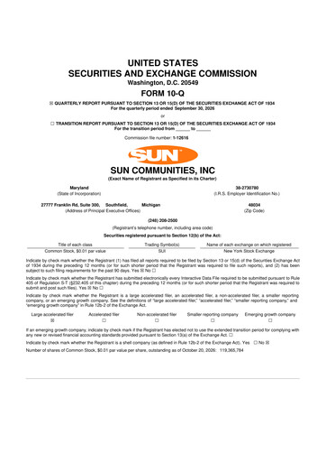 Thumbnail Sun Communities
 10-Q Quarterly Report FY2026 Q3