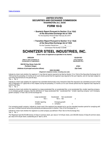Thumbnail Radius Recycling 10-Q Quarterly Report FY2019 