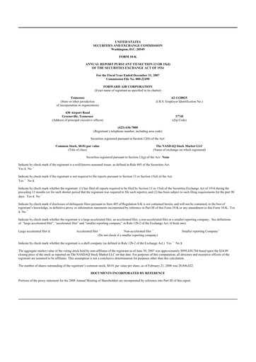 Thumbnail Forward Air 10-K Annual Report 