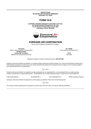 Thumbnail Forward Air 10-Q Quarterly Report FY 