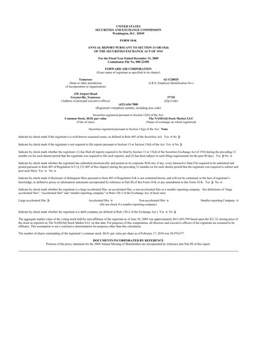 Thumbnail Forward Air 10-K Annual Report 