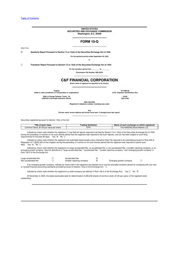 Thumbnail C&F Financial Corporation

 10-Q Quarterly Report FY2025 