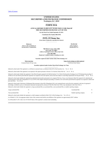 Thumbnail StoneX Group 10-K Annual Report 2011