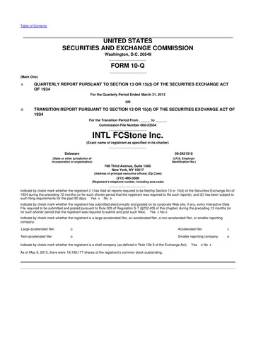 Thumbnail StoneX Group 10-Q Quarterly Report FY2013 