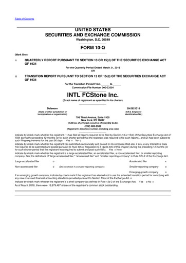 Thumbnail StoneX Group 10-Q Quarterly Report FY2018 