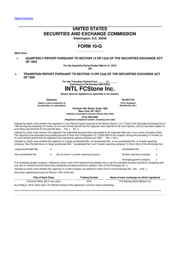 Thumbnail StoneX Group 10-Q Quarterly Report FY2019 