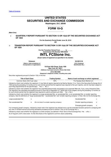 Thumbnail StoneX Group 10-Q Quarterly Report FY2019 