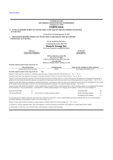 Thumbnail StoneX Group 10-K Annual Report 2020