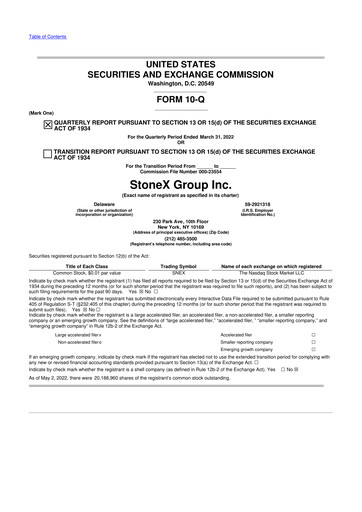 Thumbnail StoneX Group 10-Q Quarterly Report FY2022 