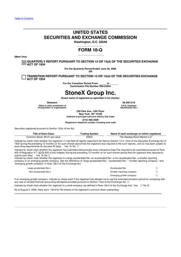 Thumbnail StoneX Group 10-Q Quarterly Report FY2026 