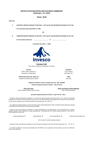 Miniature Invesco
 10-Q Rapport trimestriel  