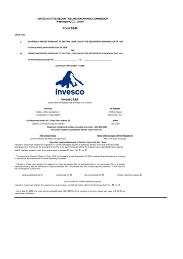 Miniature Invesco
 10-Q Rapport trimestriel  