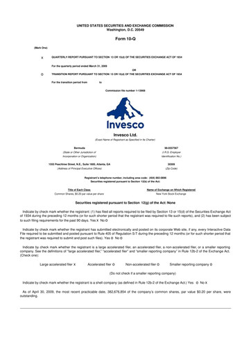 Miniature Invesco
 10-Q Rapport trimestriel  
