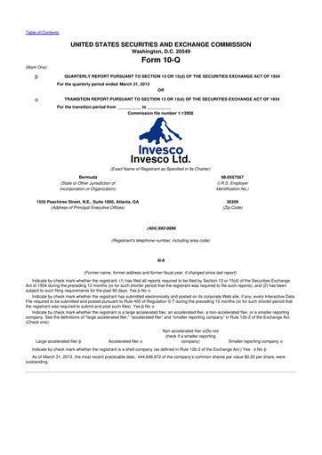 Miniature Invesco
 10-Q Rapport trimestriel 2013 