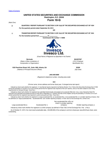 Miniature Invesco
 10-Q Rapport trimestriel 2013 