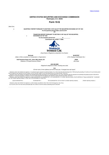 Miniature Invesco
 10-Q Rapport trimestriel 2014 