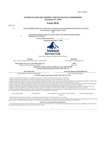 Thumbnail Invesco
 10-K Annual Report 2014