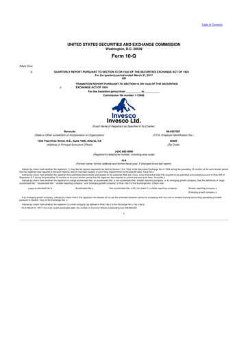 Miniature Invesco
 10-Q Rapport trimestriel 2017 