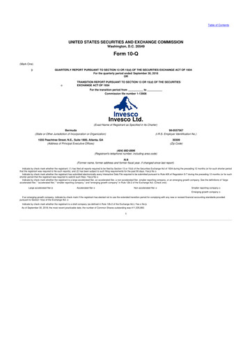 Miniature Invesco
 10-Q Rapport trimestriel 2018 