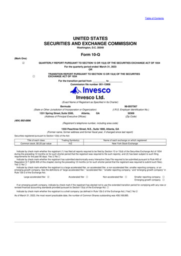 Miniature Invesco
 10-Q Rapport trimestriel 2023 